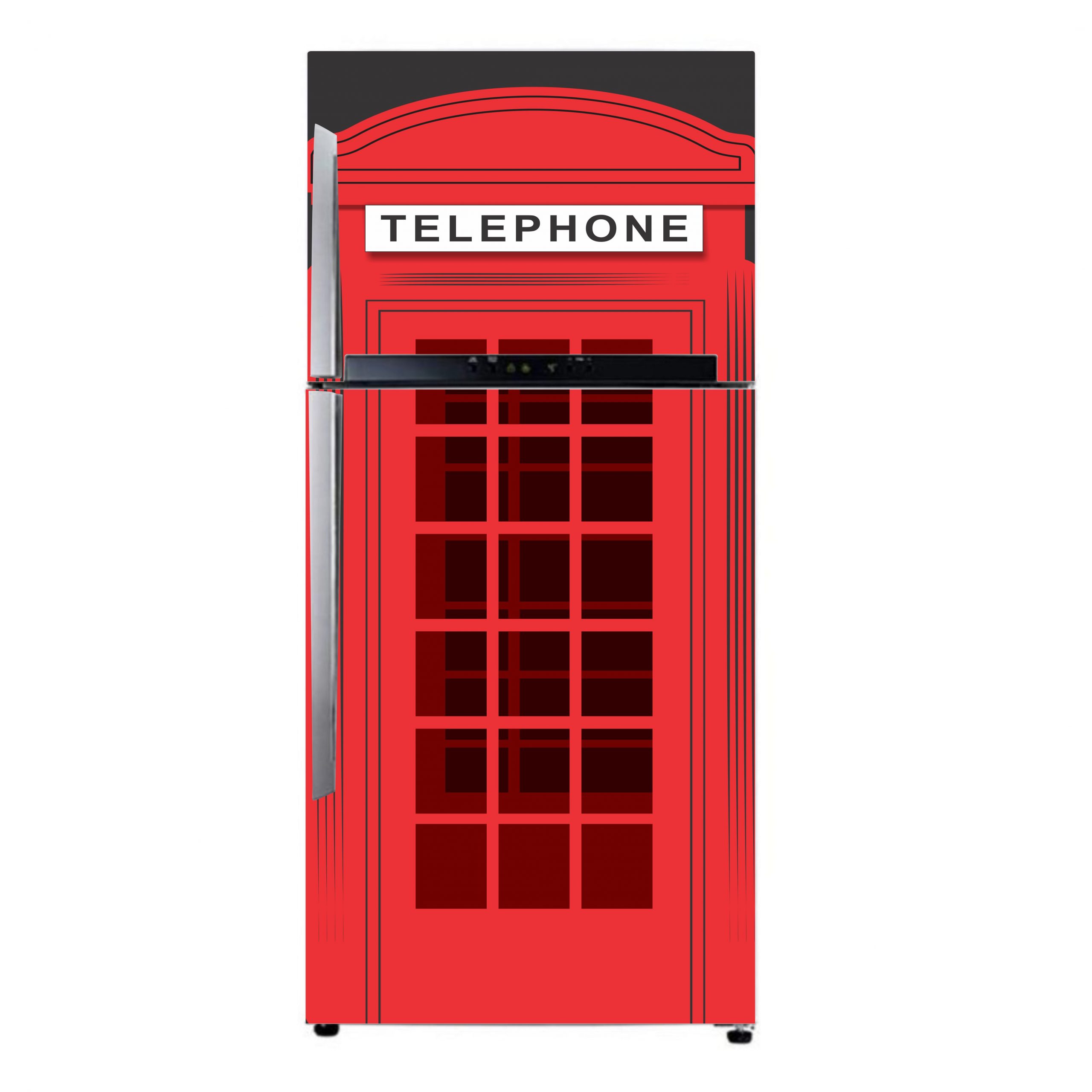 SKK0092 -Sticker Kulkas Telephone Red Motive 2